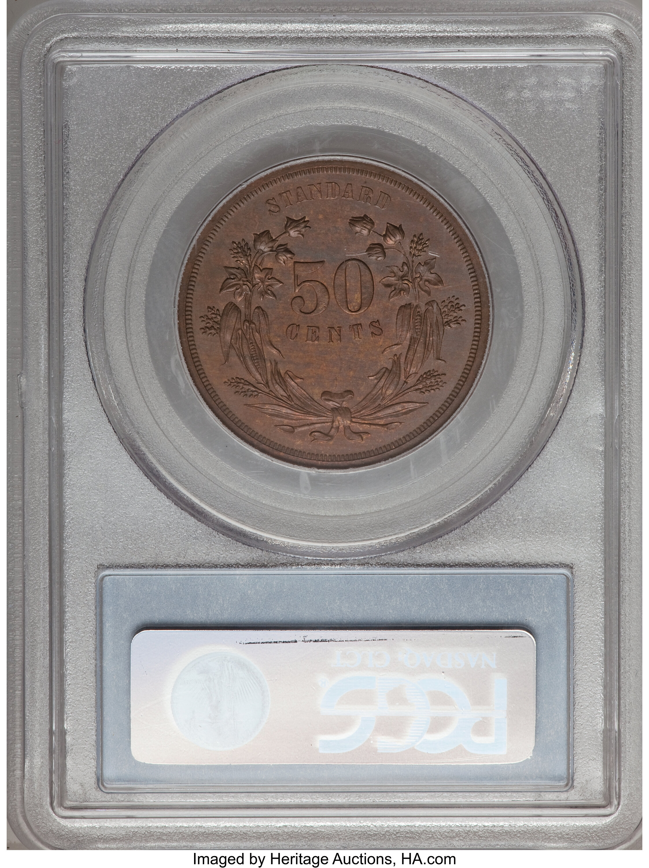 image for: 1870 50C Standard Silver Half Dollar, Judd-930, Pollock-1035, High R.7, PR66 Brown PCGS....