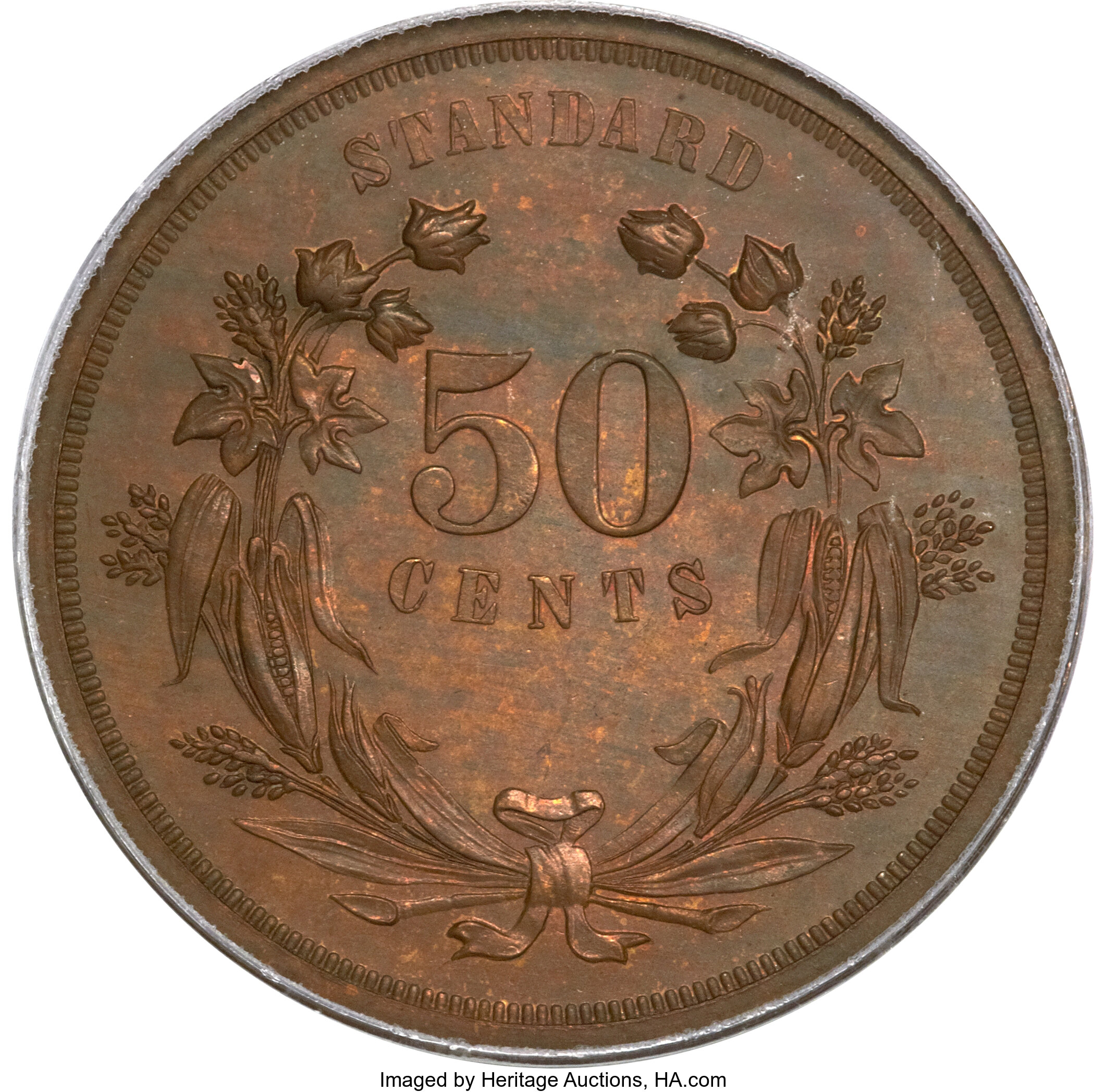 image for: 1870 50C Standard Silver Half Dollar, Judd-930, Pollock-1035, High R.7, PR66 Brown PCGS....