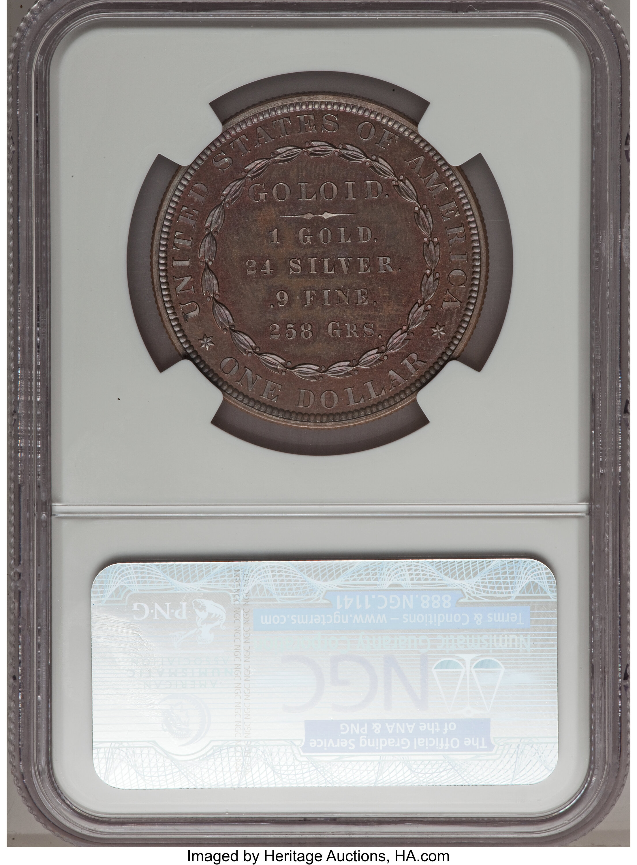 image for: 1878 $1 Goloid Dollar, Judd-1562, Pollock-1753, R.6-7, PR67 Red and Brown NGC....