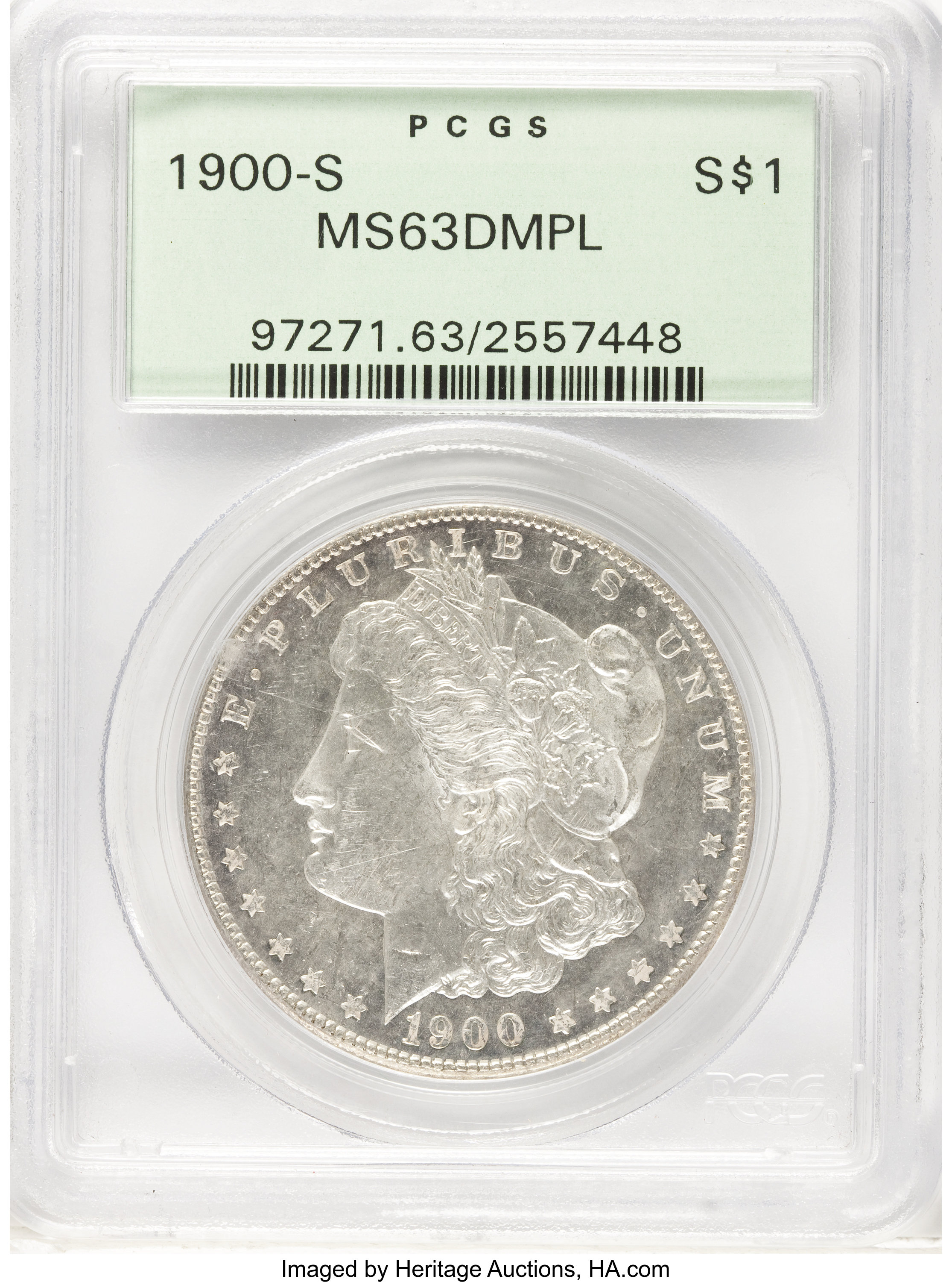 image for: 1900-S $1 MS63 Deep Mirror Prooflike PCGS....