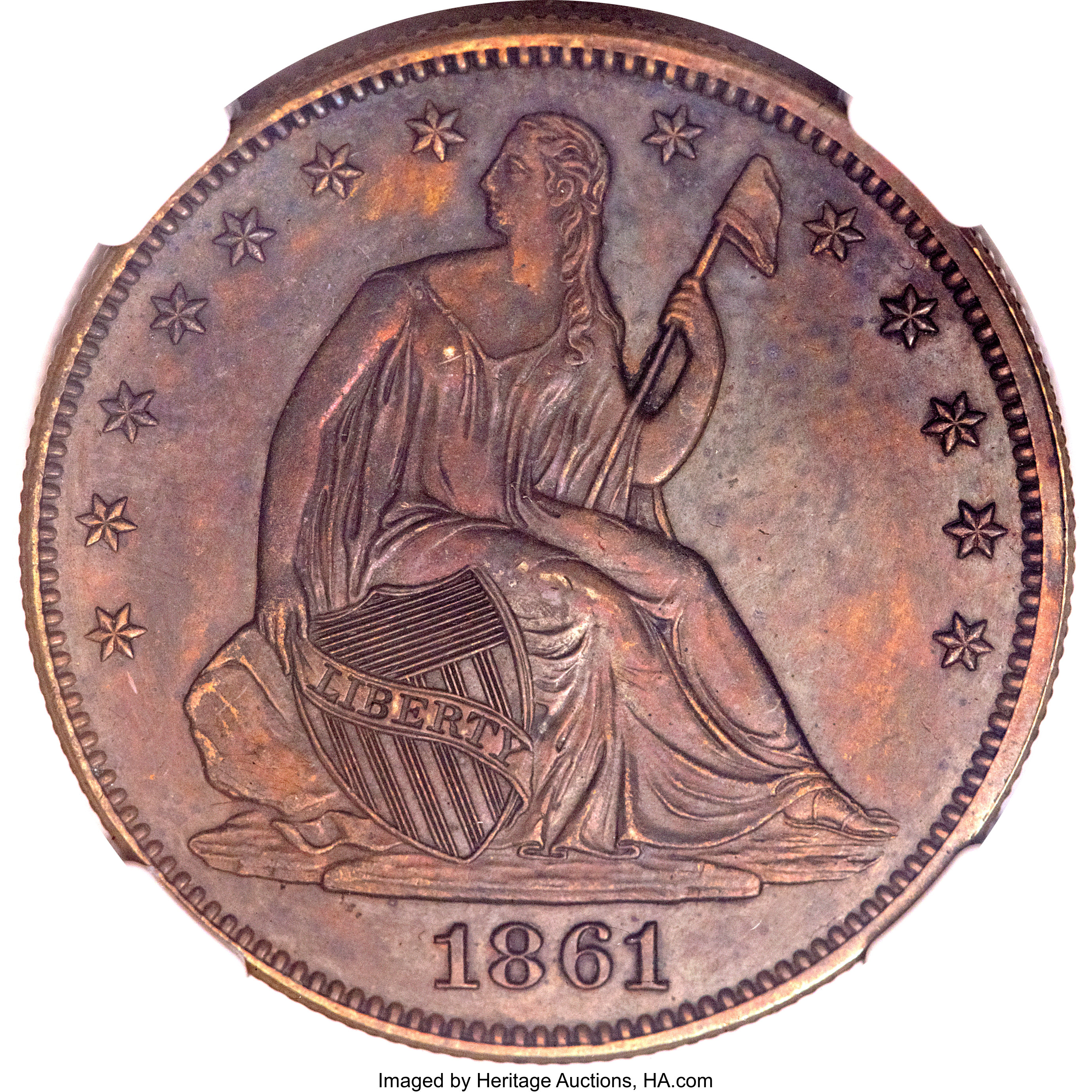 image for: 1861 P50C Half Dollar, Judd-280, Pollock-331, Low R.7, PR63 Brown NGC....