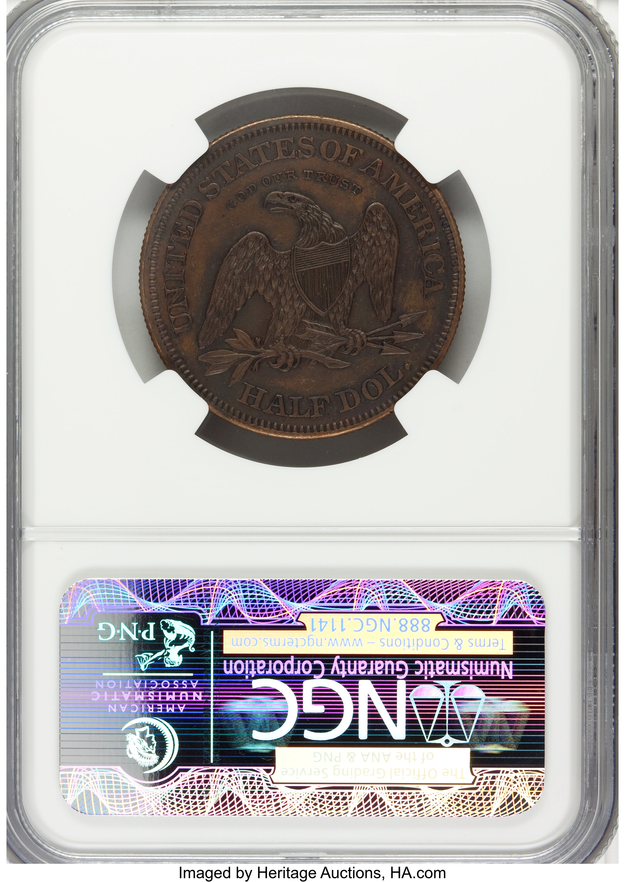image for: 1861 P50C Half Dollar, Judd-280, Pollock-331, Low R.7, PR63 Brown NGC....