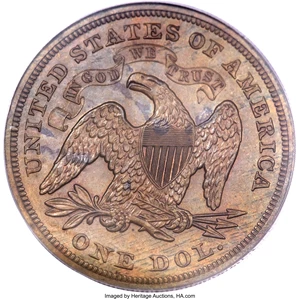 image for: 1871 $1 Dollar, Judd-1147, Pollock-1289, High R.6, PR65 Brown PCGS....