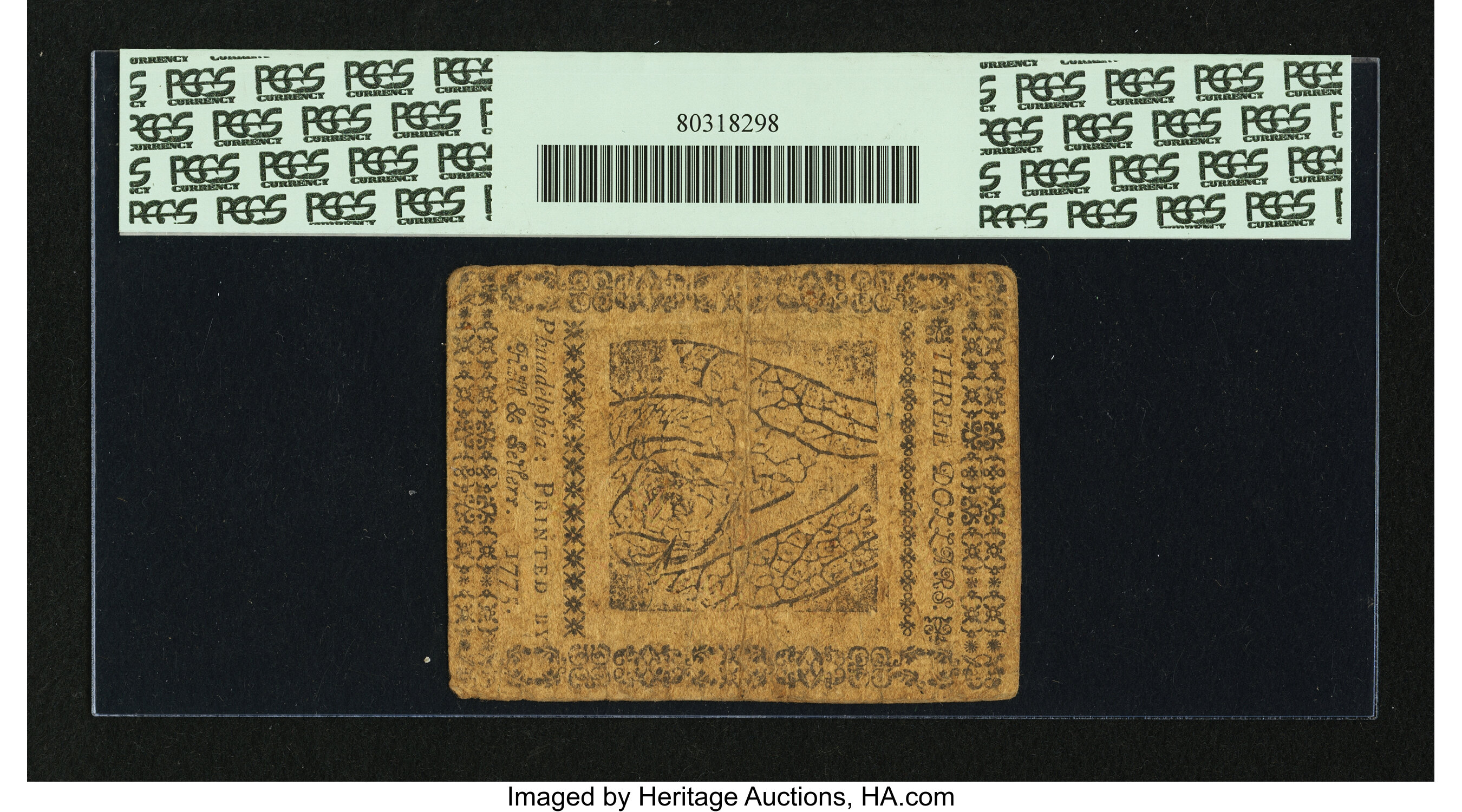 image for: Continental Currency May 10, 1775 $3 PCGS Fine 15....