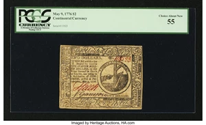 image for: Continental Currency May 9, 1776 $2 PCGS Choice About New 55....