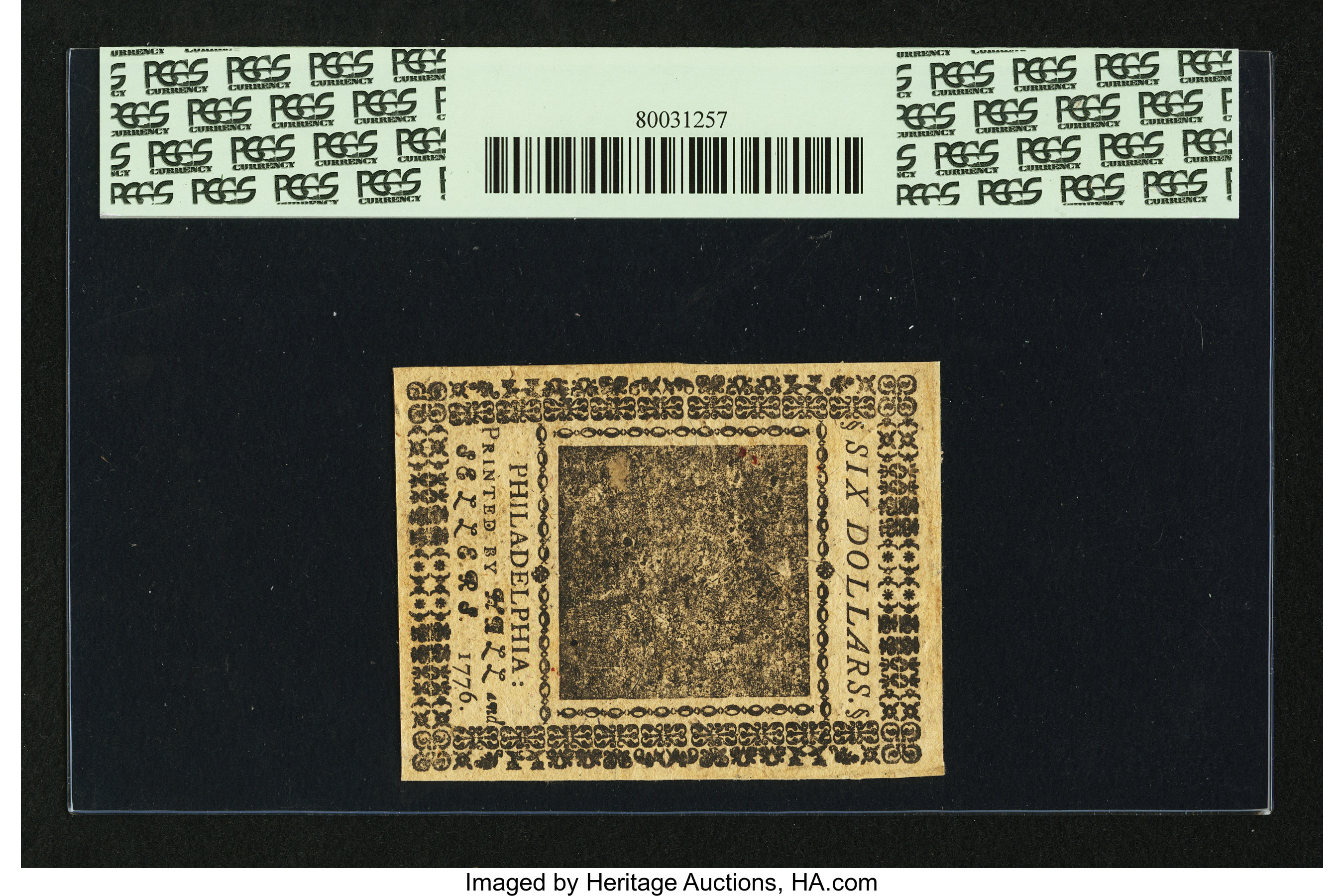 image for: Continental Currency May 9, 1776 $6 PCGS Very Choice New 64PPQ....