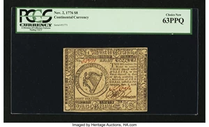 image for: Continental Currency November 2, 1776 $8 PCGS Choice New 63PPQ....