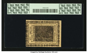 image for: Continental Currency November 2, 1776 $8 PCGS Choice New 63PPQ....