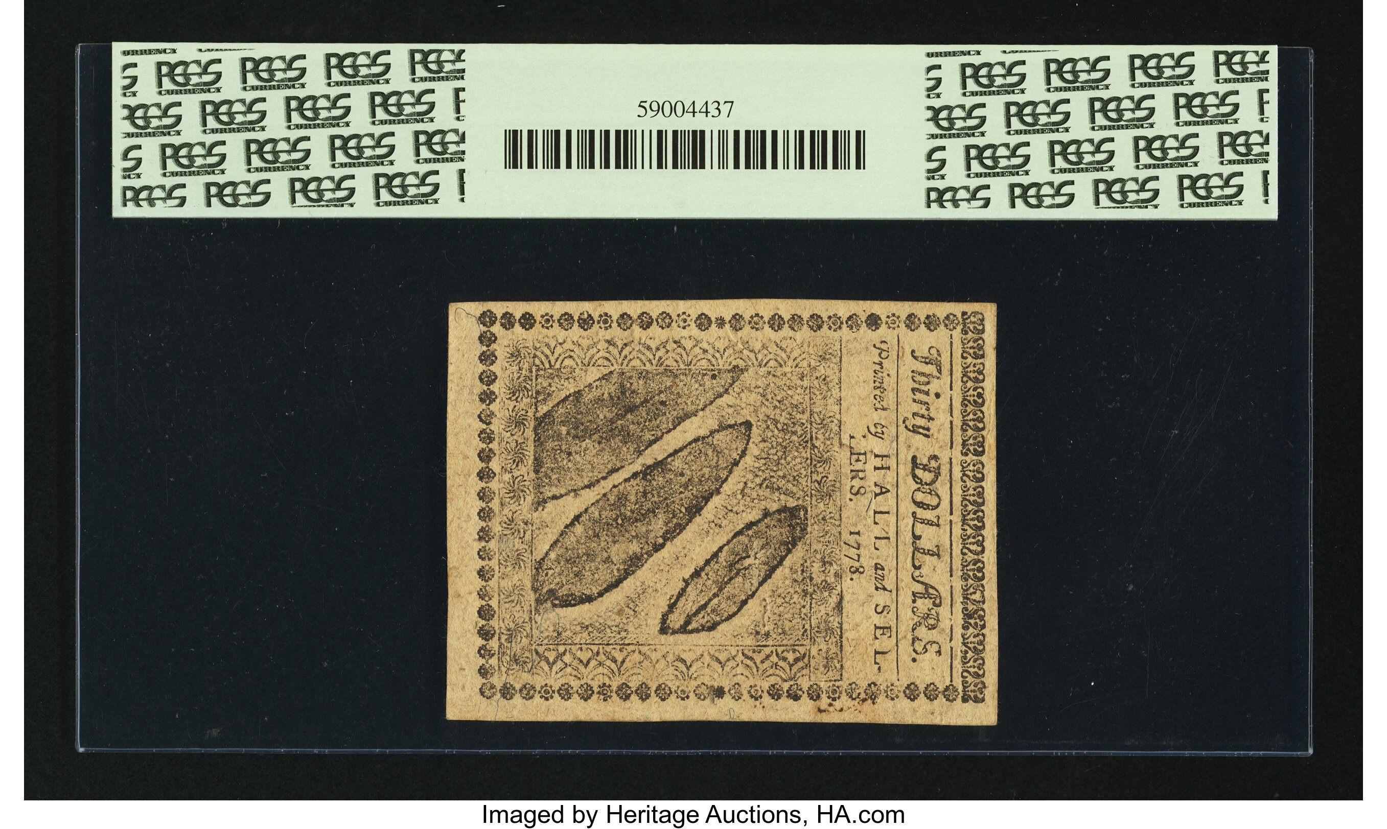 image for: Continental Currency April 11, 1778 $30 PCGS About New 53PPQ....