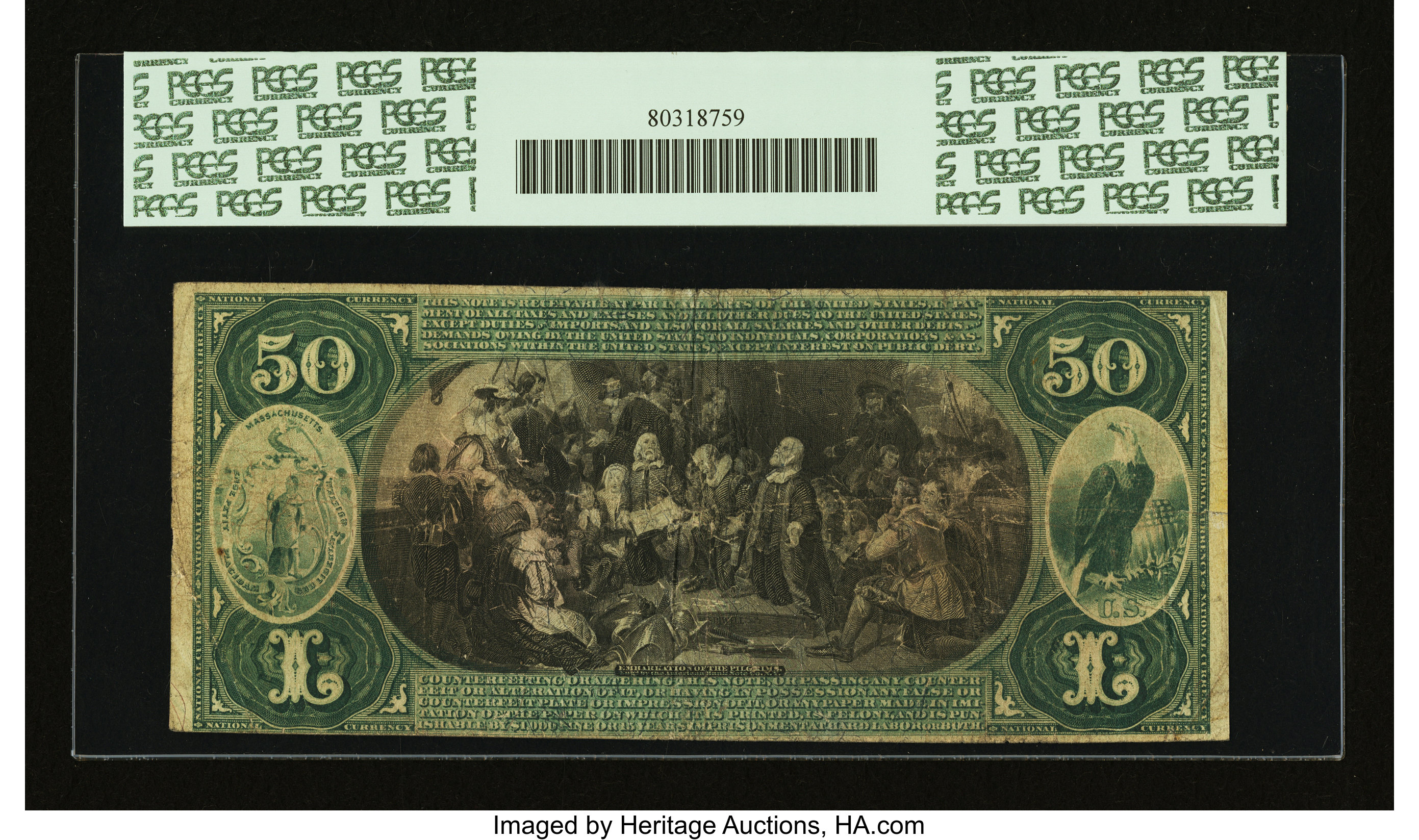 image for: Boston, MA - $50 1875 Fr. 444a The State NB Ch. # 1028...