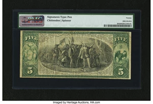 image for: Palmyra, NY - $5 Original Fr. 394 The First NB Ch. # 295...