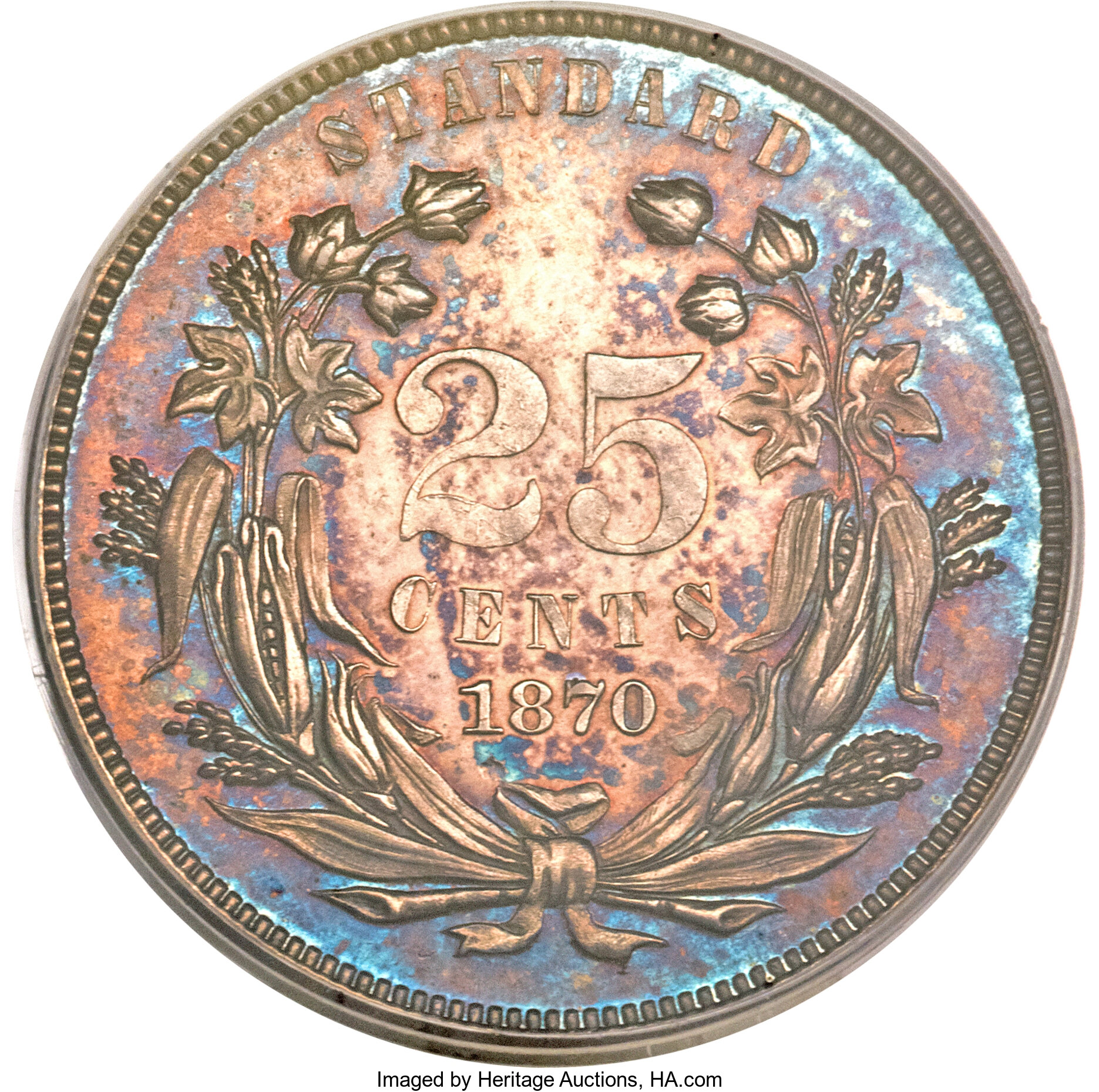 image for: 1870 25C Standard Silver Quarter Dollar, Judd-895, Pollock-1002, Low R.7, PR62 PCGS....
