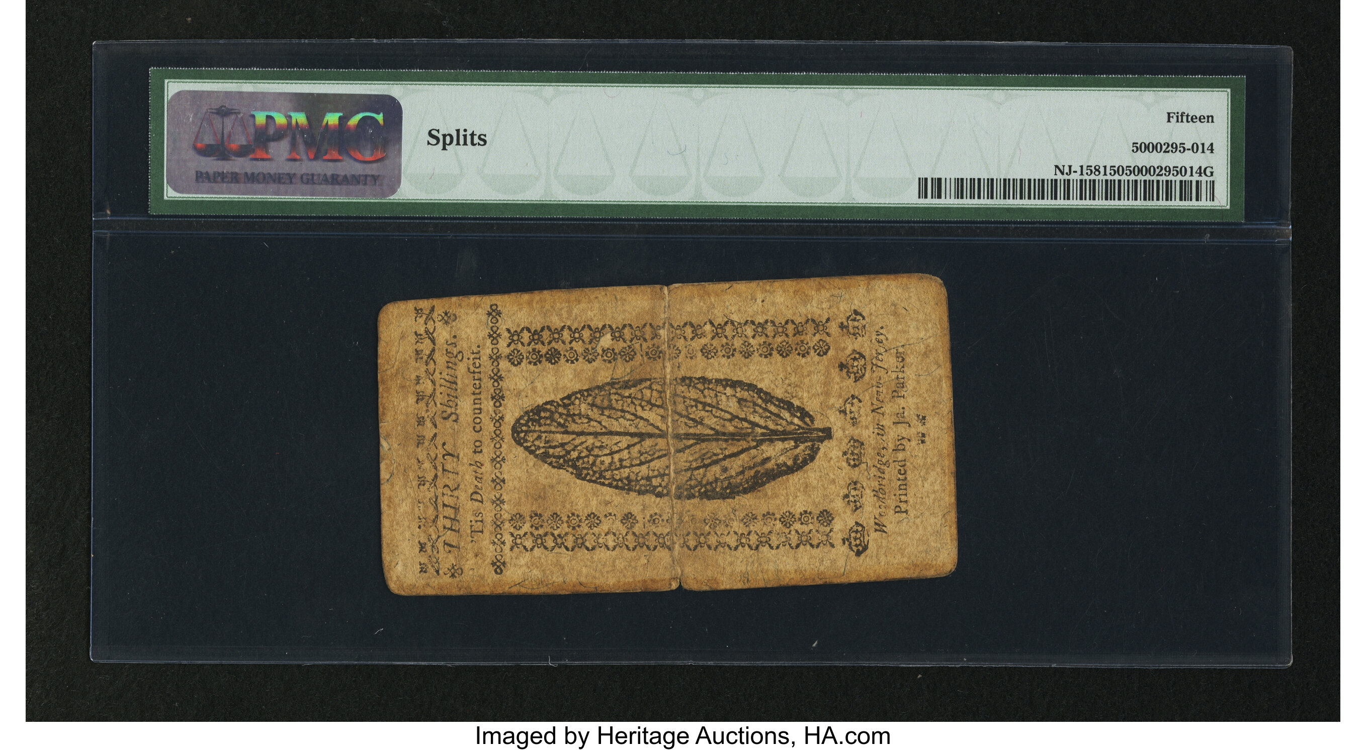 image for: New Jersey December 31, 1763 30s PMG Choice Fine 15....