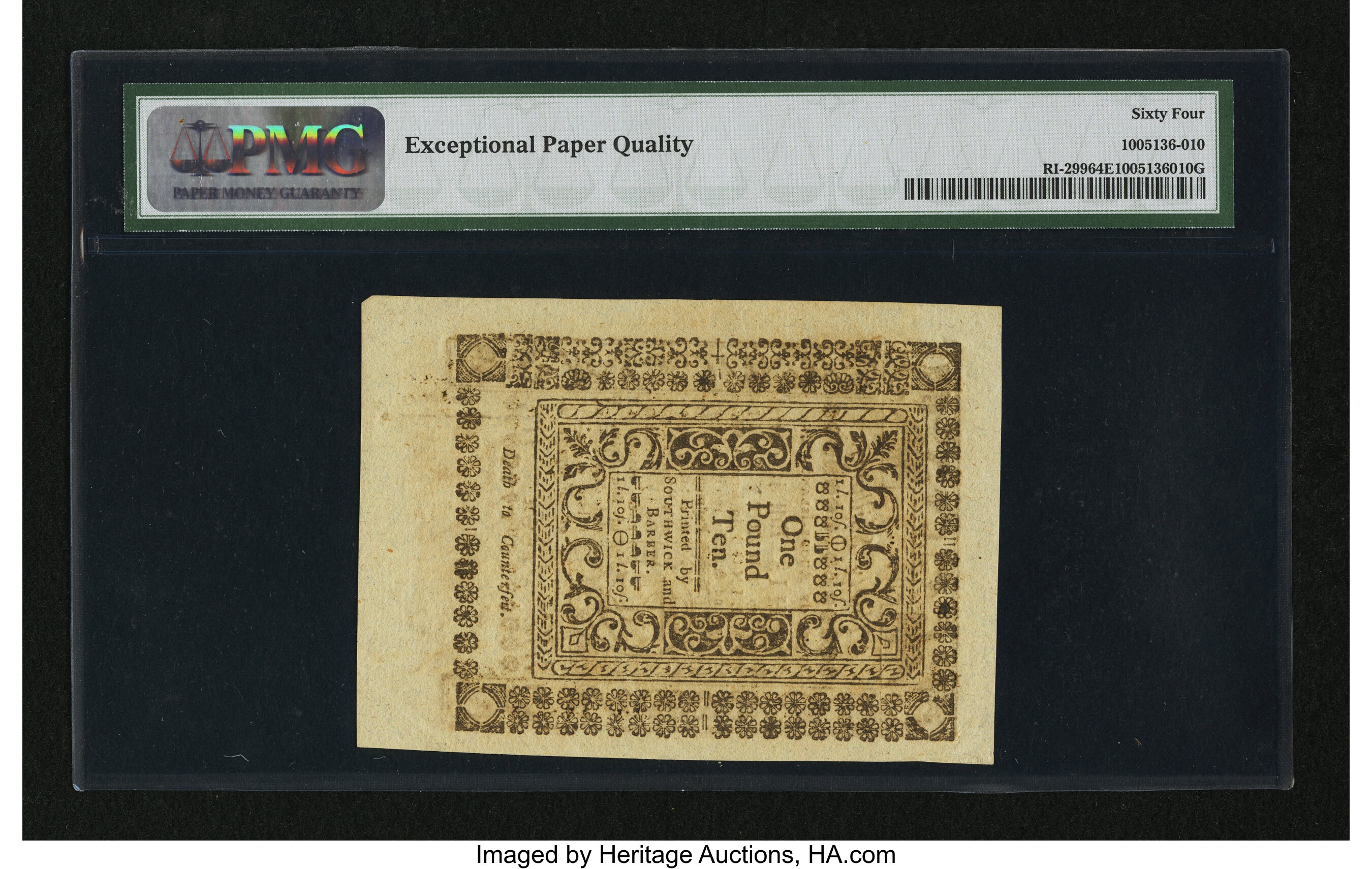 image for: Rhode Island May 1786 30s PMG Choice Uncirculated 64 EPQ....