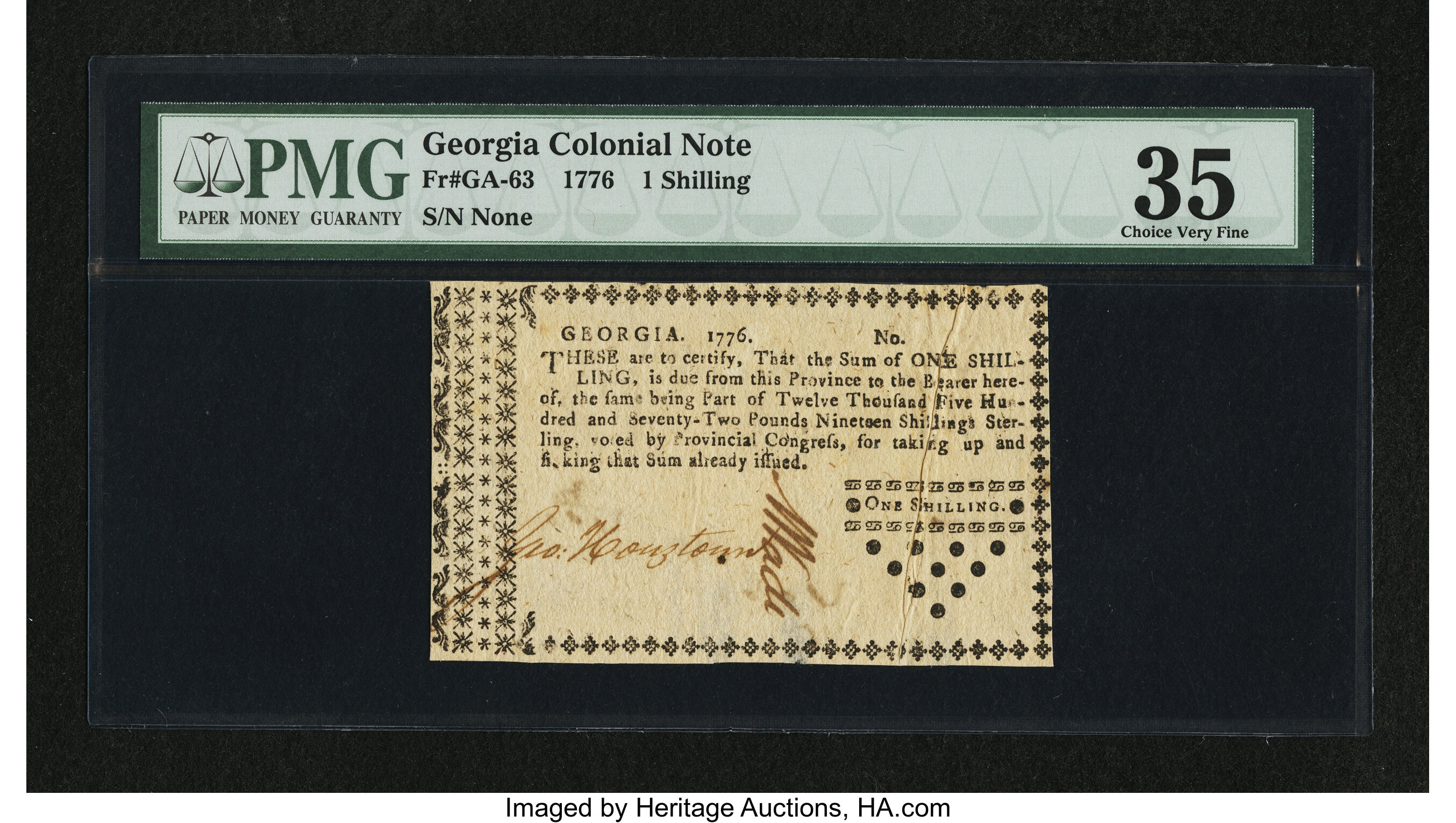 image for: Georgia 1776 1s PMG Choice Very Fine 35....
