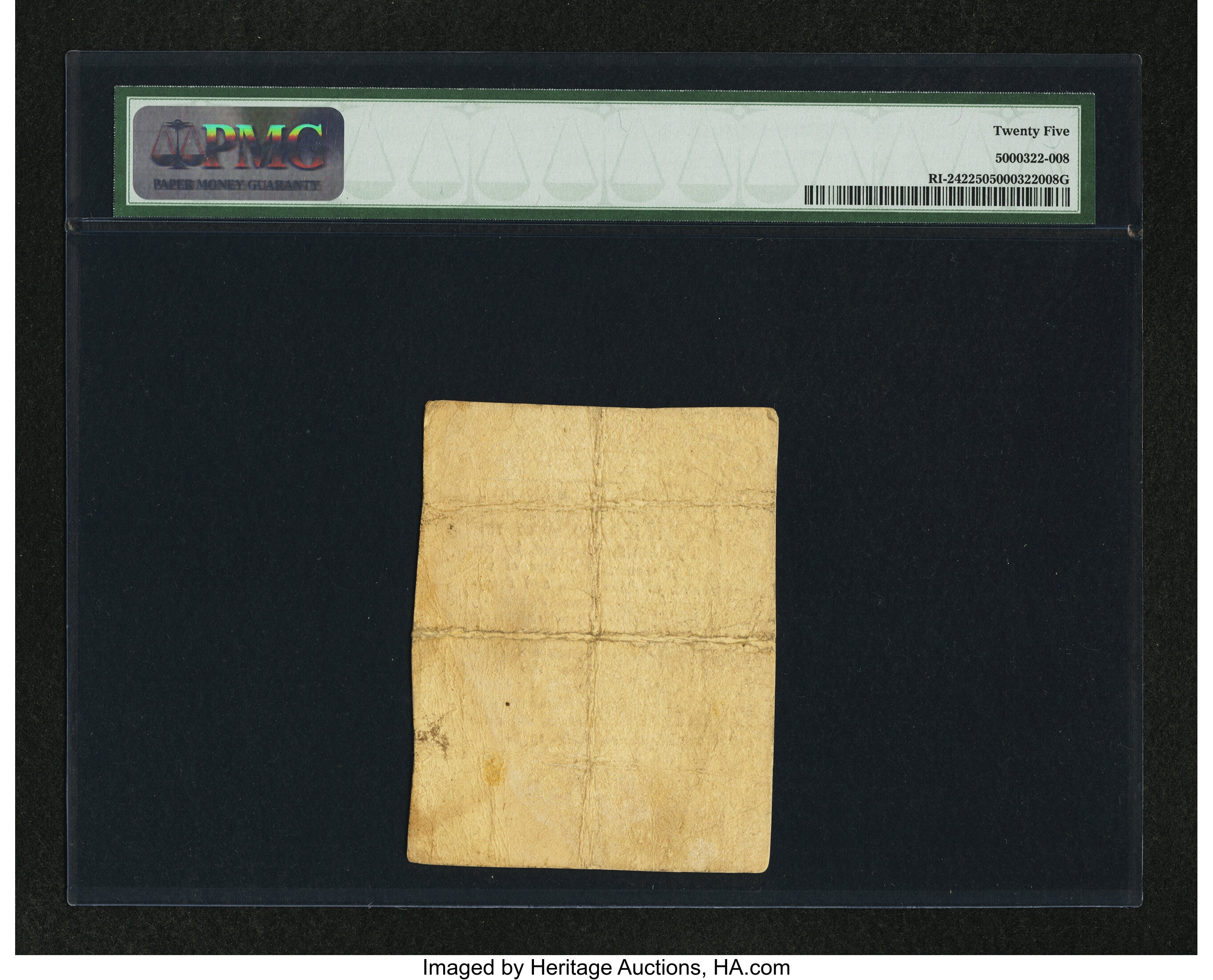 image for: Rhode Island September 5, 1776 $1/8 PMG Very Fine 25....