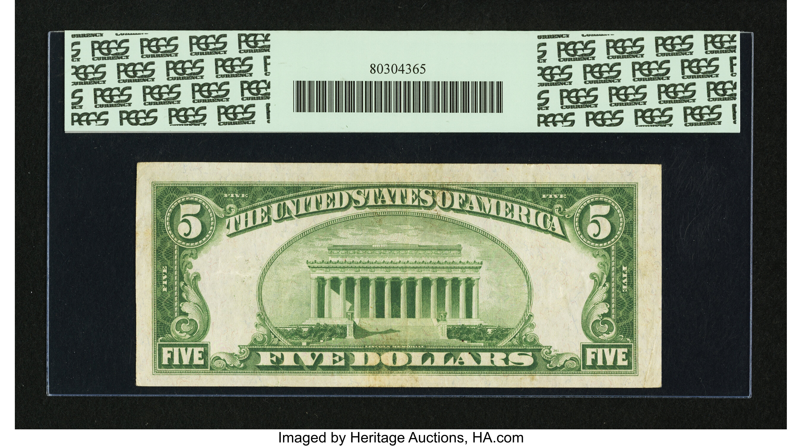 image for: Fr. 1952-L $5 1928B Dark Green Seal Federal Reserve Note. PCGS Very Fine 35PPQ....