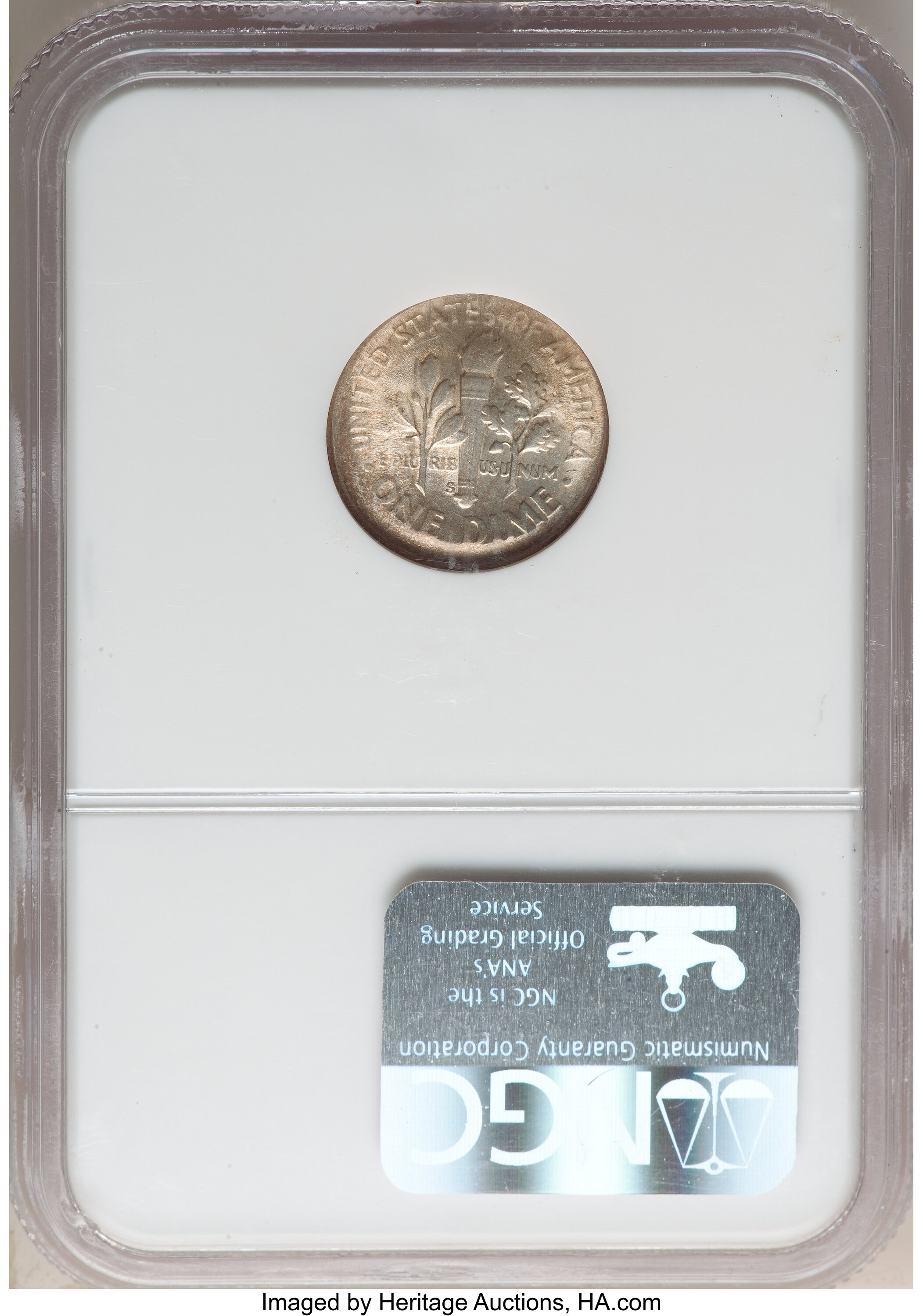 1953-S 10c AU58 CAC thumbnail 2