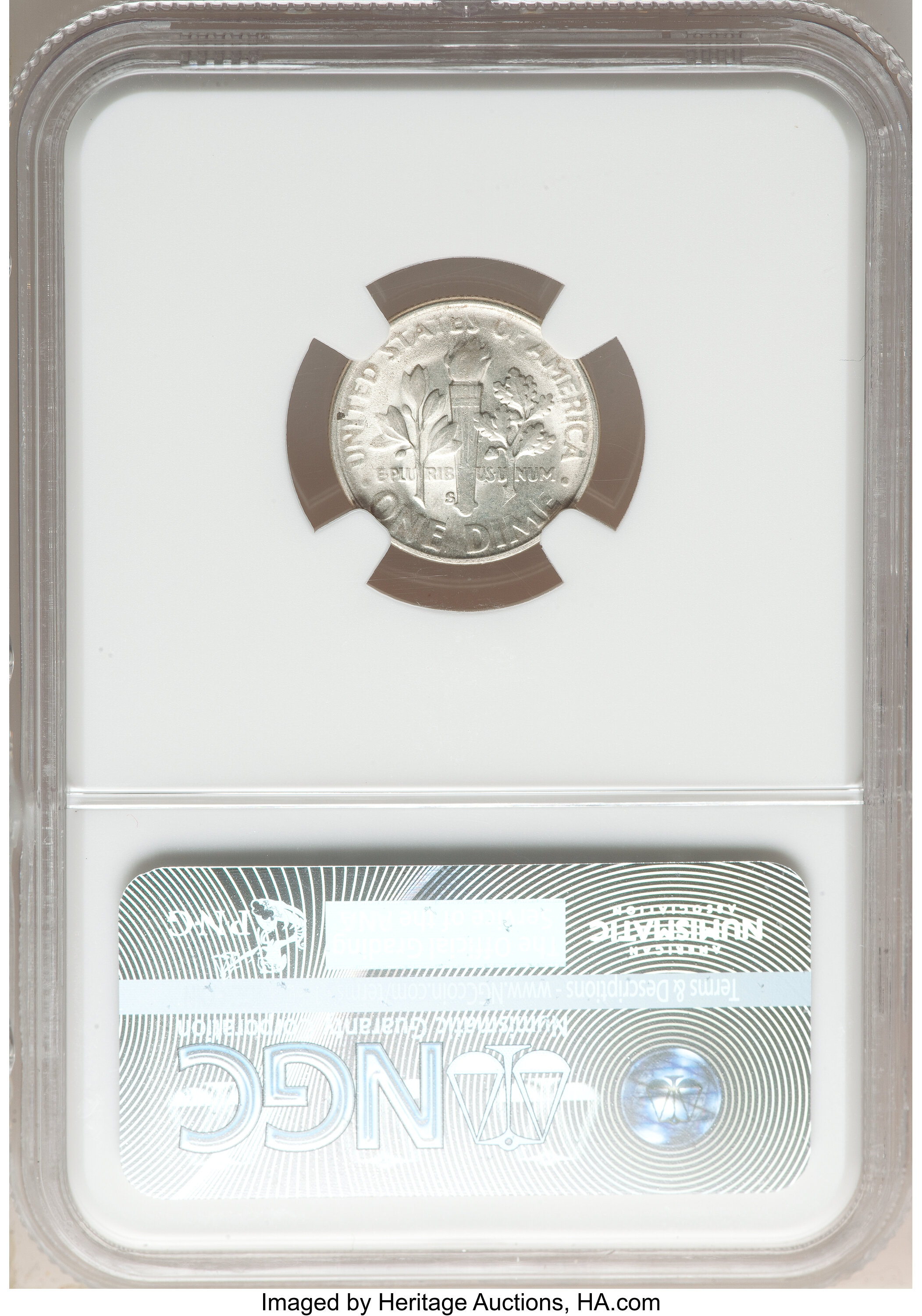 1955-S 10c VF20 CAC thumbnail 4