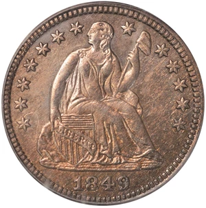 image for: 1849 Pattern Three-Cent Piece. Judd-112 Original, Pollock-126. Rarity-7-. Proof-63 (PCGS). OGH.