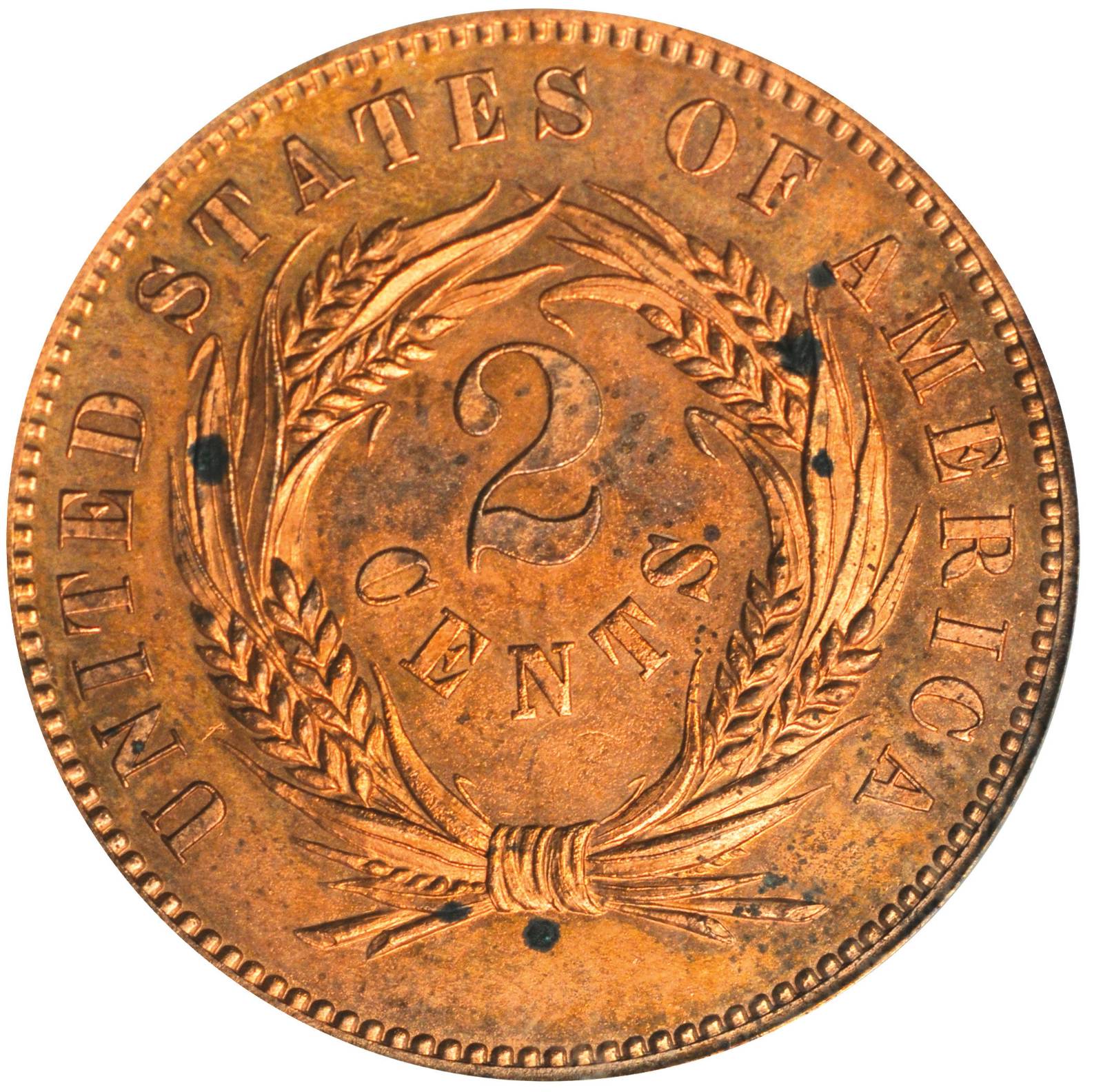 image for: 1863 Pattern Washington Two-Cent Piece. Judd-305, Pollock-370. Rarity-4. Proof-63 RB (PCGS).