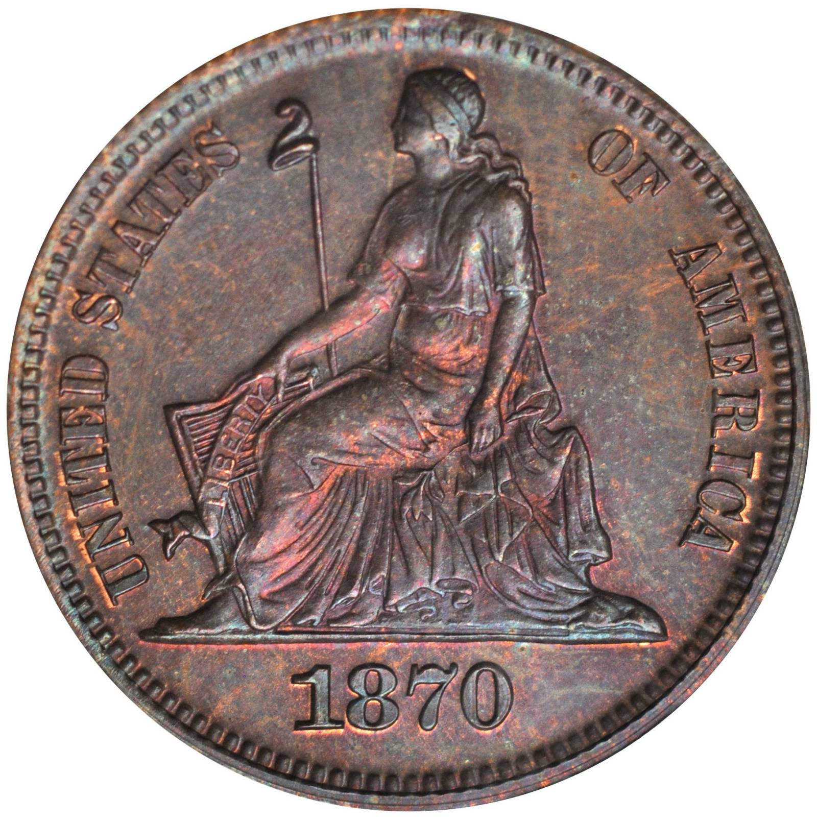 image for: 1870 Pattern Dime. Judd-833, Pollock-923. Rarity-6+. Proof-65 RB (PCGS).