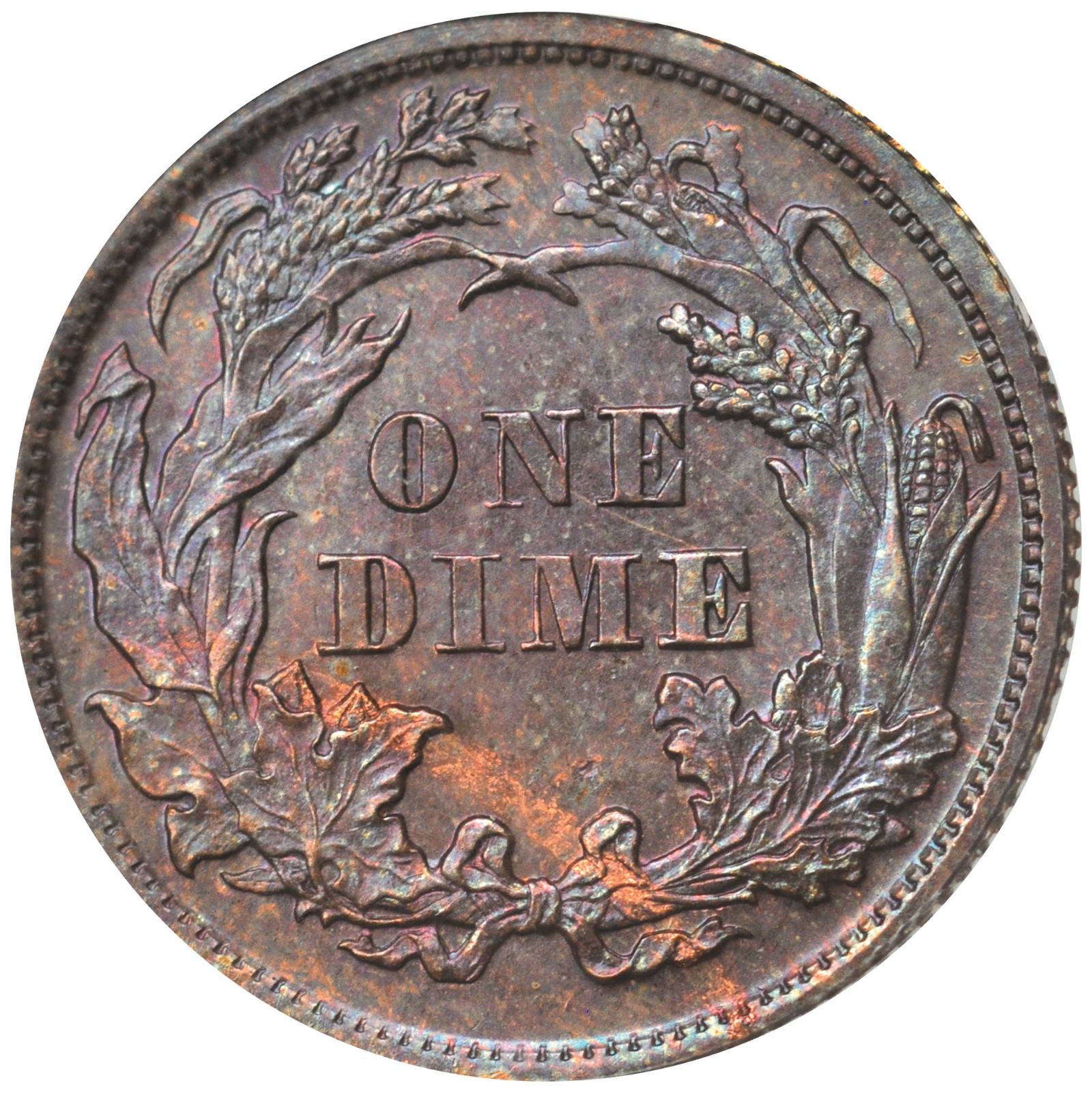 image for: 1870 Pattern Dime. Judd-833, Pollock-923. Rarity-6+. Proof-65 RB (PCGS).