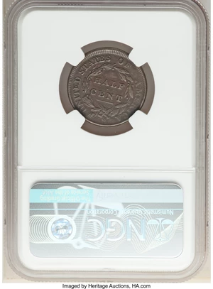 image for: 1809 1/2 C Small o Inside 0, C-4, B-1, R.3, XF45 NGC. NGC Census: (0/0). PCGS Population: (1/10). XF45. ...