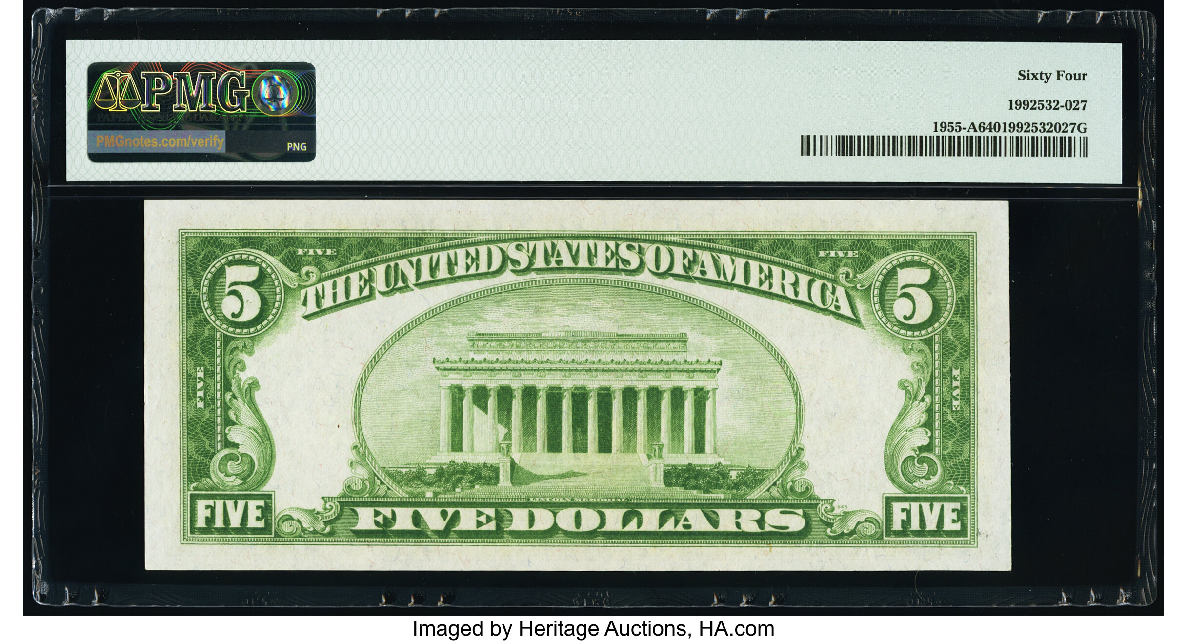 image for: Fr. 1955-A $5 1934 Federal Reserve Note. PMG Choice Uncirculated 64....
