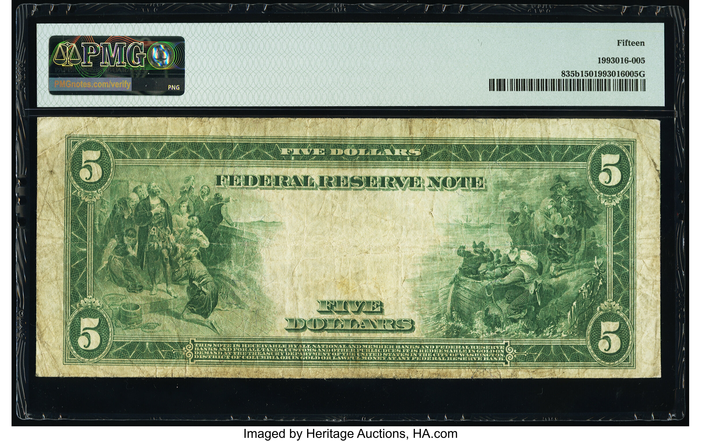 image for: Fr. 835b $5 1914 Red Seal Federal Reserve Note PMG Choice Fine 15....