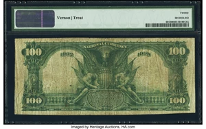 image for: Aurora, IL - $100 1902 Date Back Fr. 691 The Merchants National Bank Ch. # (M)3854 PMG Very Fine 20....
