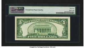 image for: Fr. 1950-H $5 1928 Federal Reserve Note. PMG Choice Uncirculated 64 EPQ....
