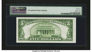 image for: Fr. 1951-L $5 1928A Federal Reserve Note. PMG Gem Uncirculated 65 EPQ....