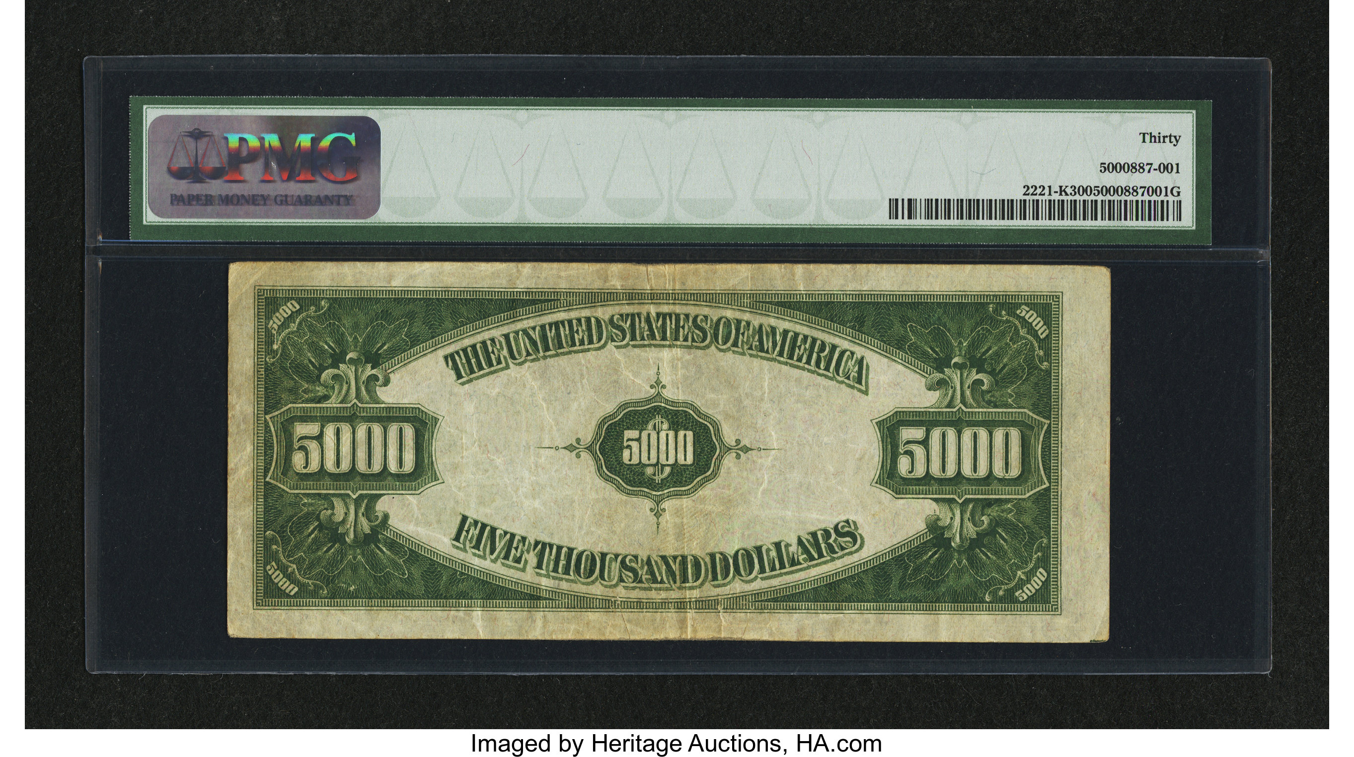 image for: Fr. 2221-K $5000 1934 LGS Federal Reserve Note. PMG Very Fine 30....