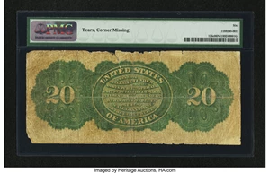 image for: Fr. 126c $20 1863 Legal Tender PMG Good 6 Net....