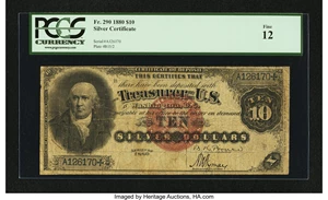 image for: Fr. 290 $10 1880 Silver Certificate PCGS Fine 12....