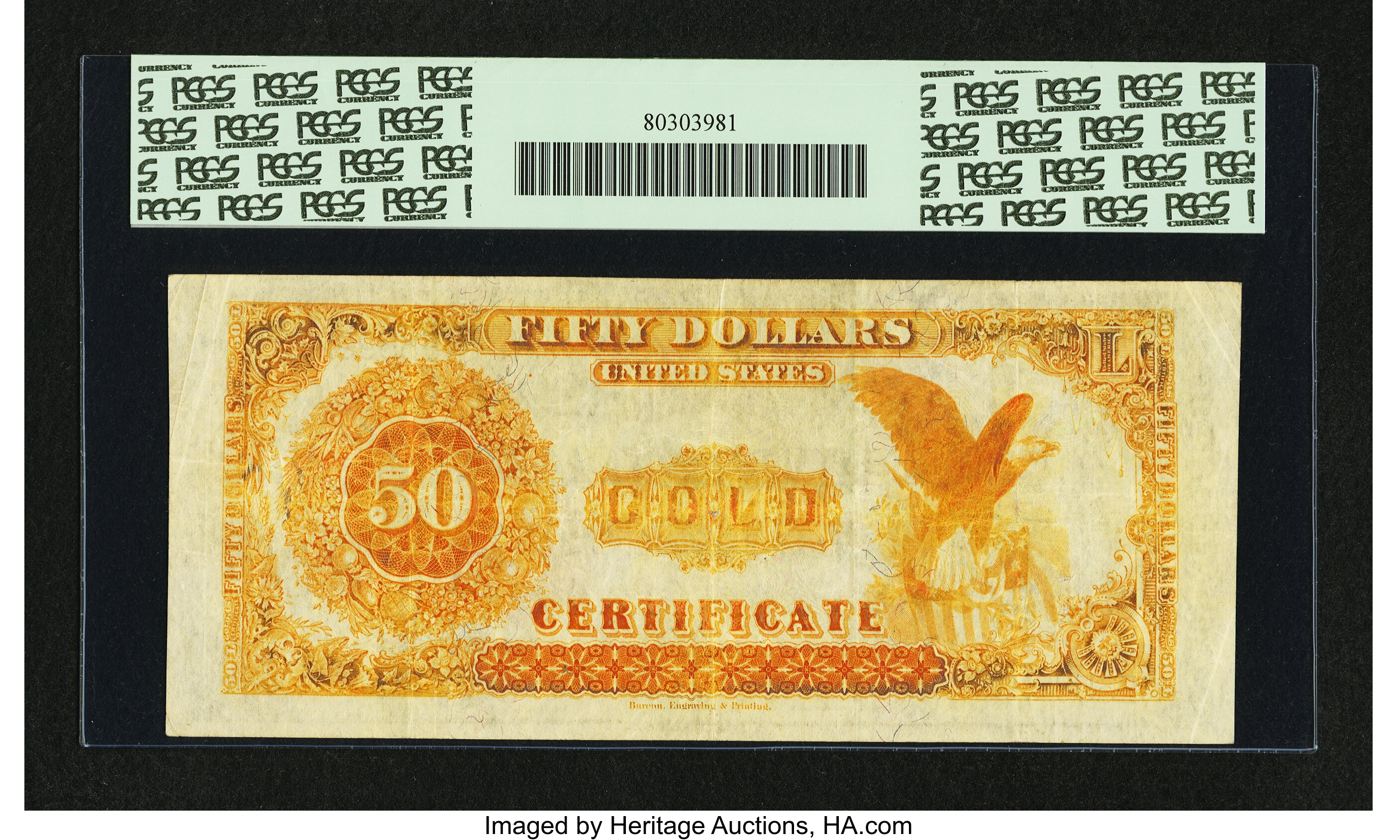 image for: Fr. 1195 $50 1882 Gold Certificate PCGS Very Fine 25....