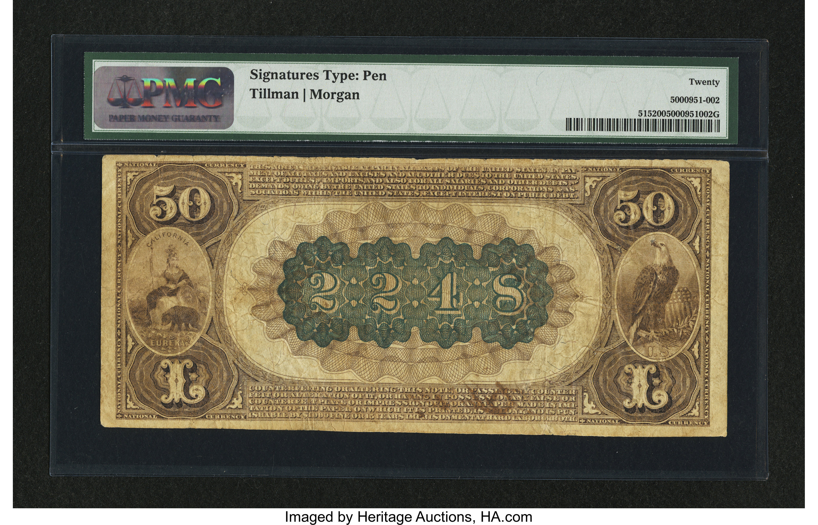 image for: Oakland, CA - $50 1882 Brown Back Fr. 515 The First NB Ch. # (P)2248...