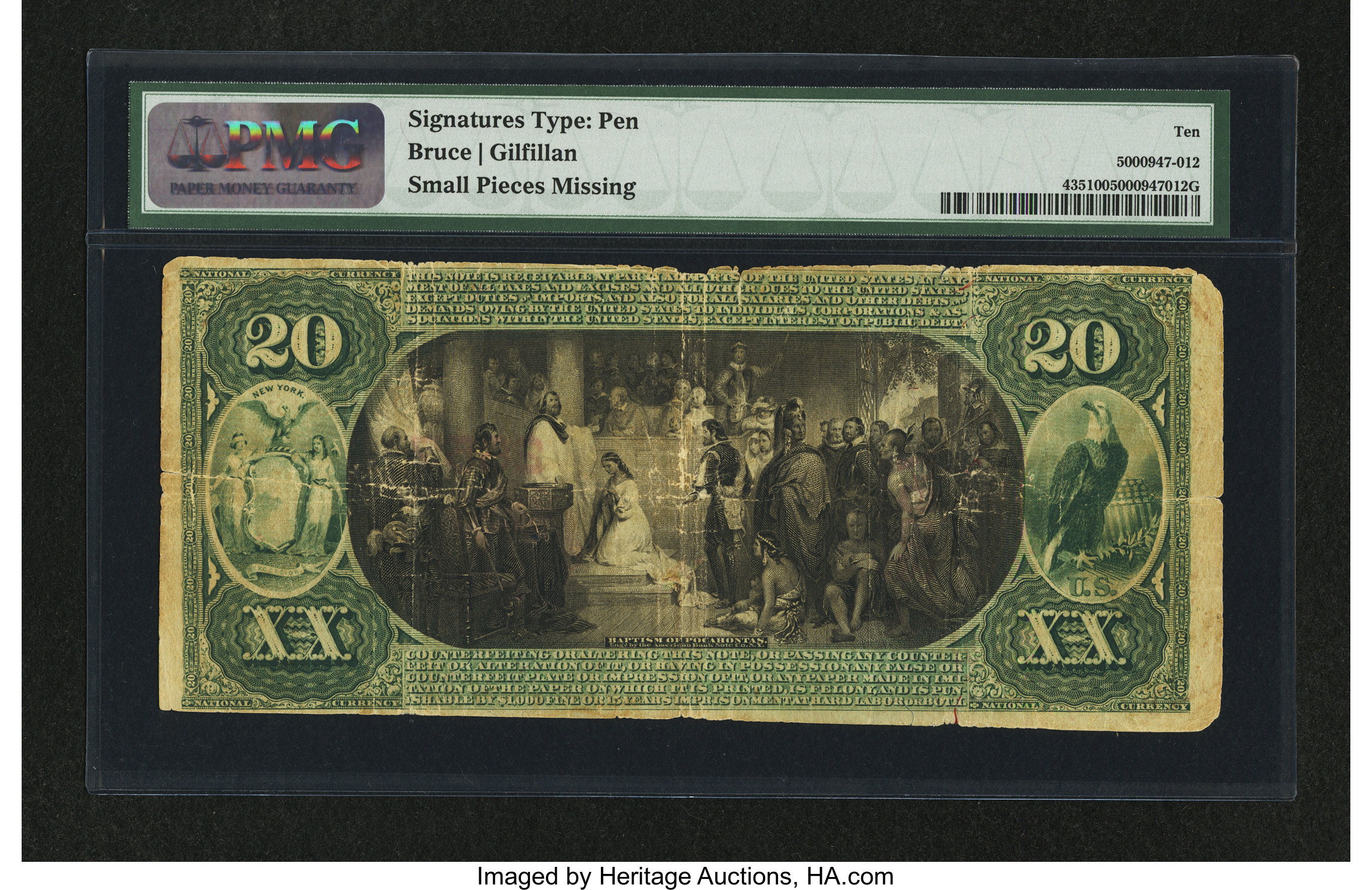 image for: Watertown, NY - $20 1875 Fr. 435 The Watertown NB Ch. # 2657...