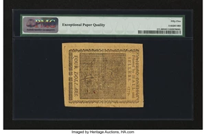 image for: Continental Currency January 14, 1779 $4 PMG About Uncirculated 55 EPQ....