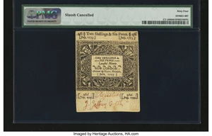 image for: Connecticut July 1, 1775 2s6d PMG Choice Uncirculated 64....