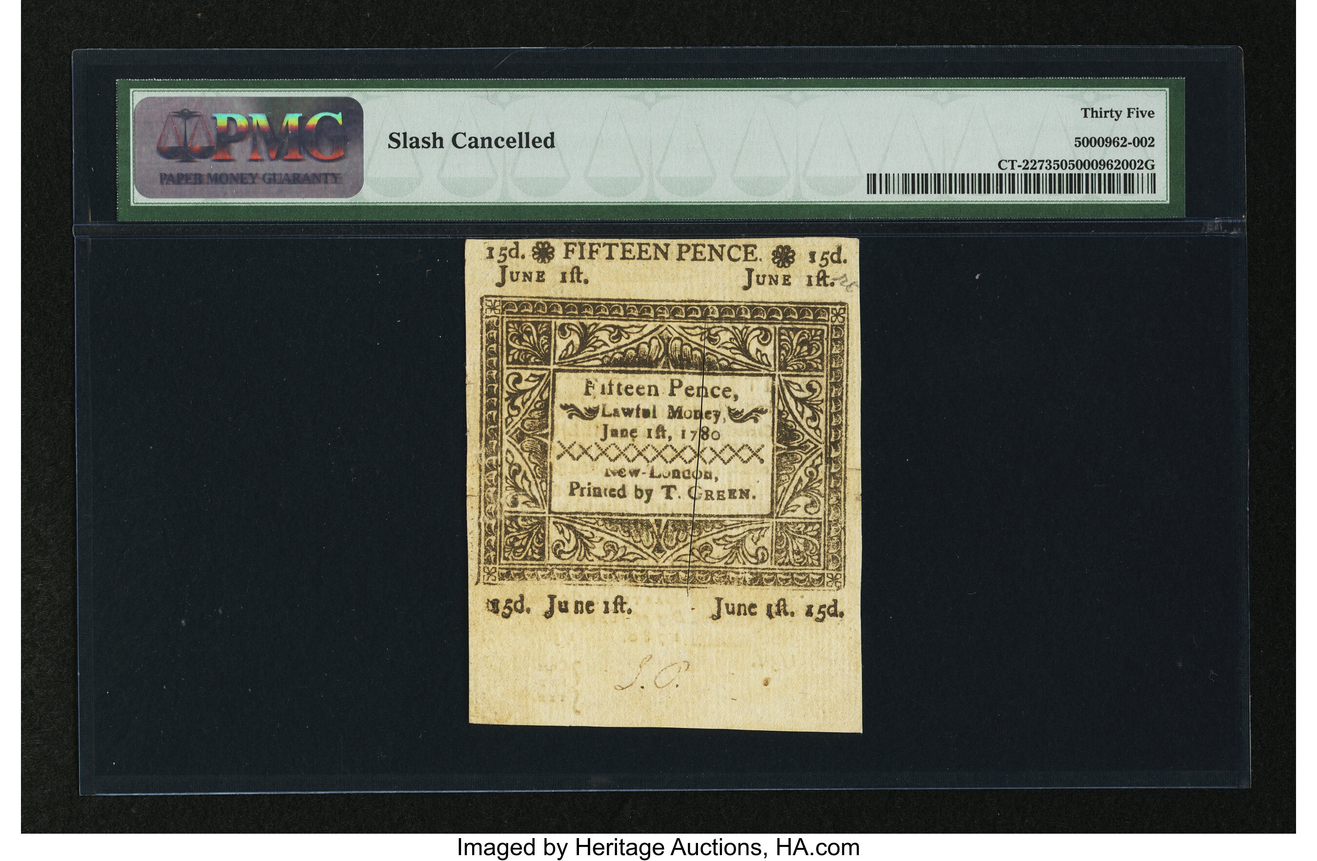 image for: Connecticut June 1, 1780 1s3d PMG Choice Very Fine 35....
