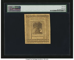 image for: Delaware January 1, 1776 18d PMG Choice About Unc 58....