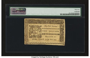 image for: New York September 2, 1775 $10 PMG Choice Very Fine 35....
