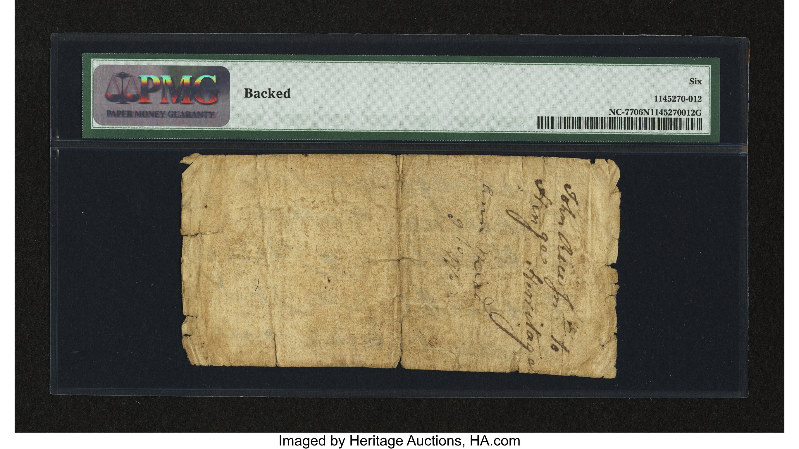 image for: North Carolina March 9, 1754 10s PCGS Good 6 Net....