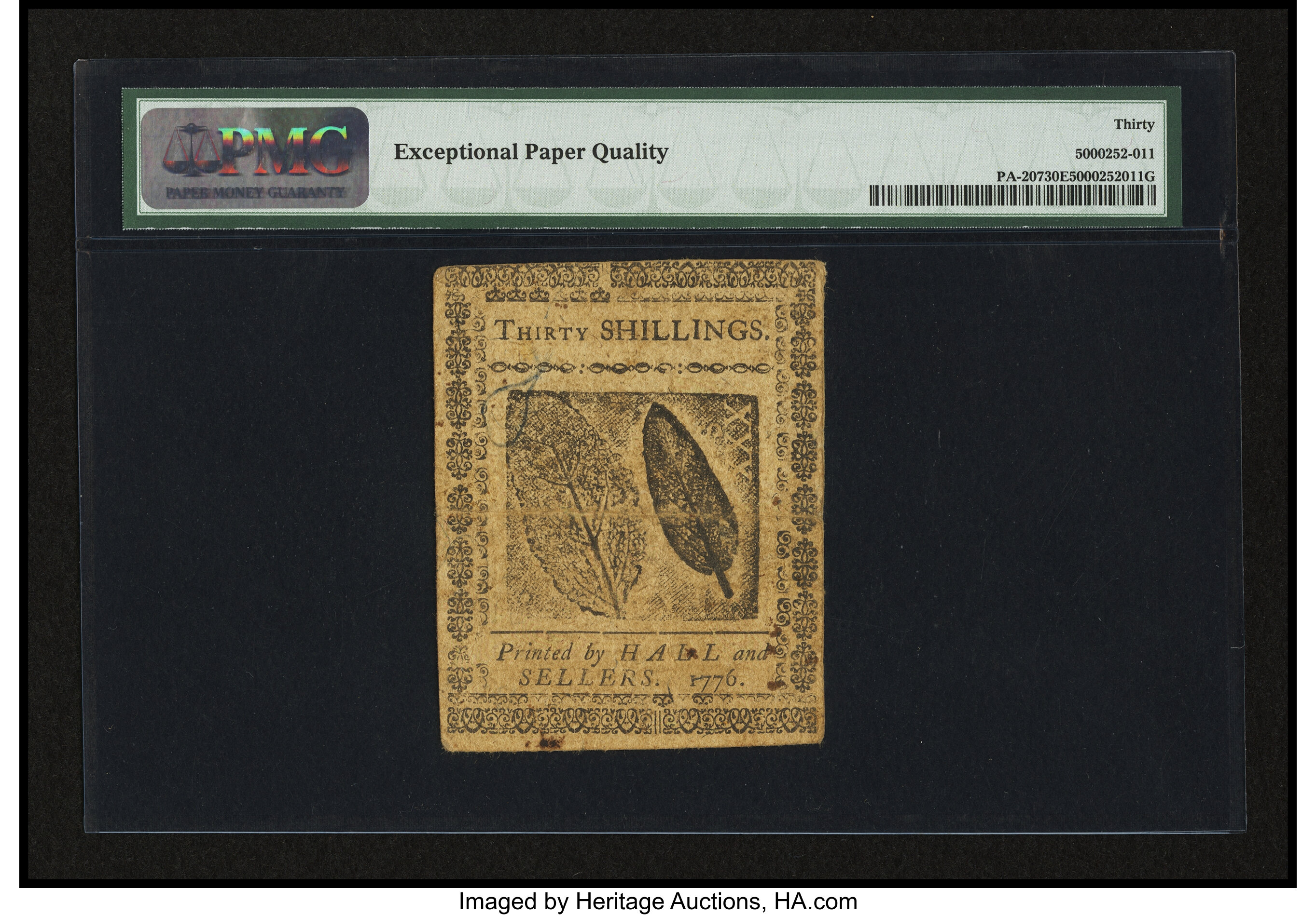 image for: Pennsylvania April 25, 1776 30s PMG Very Fine 30 EPQ....