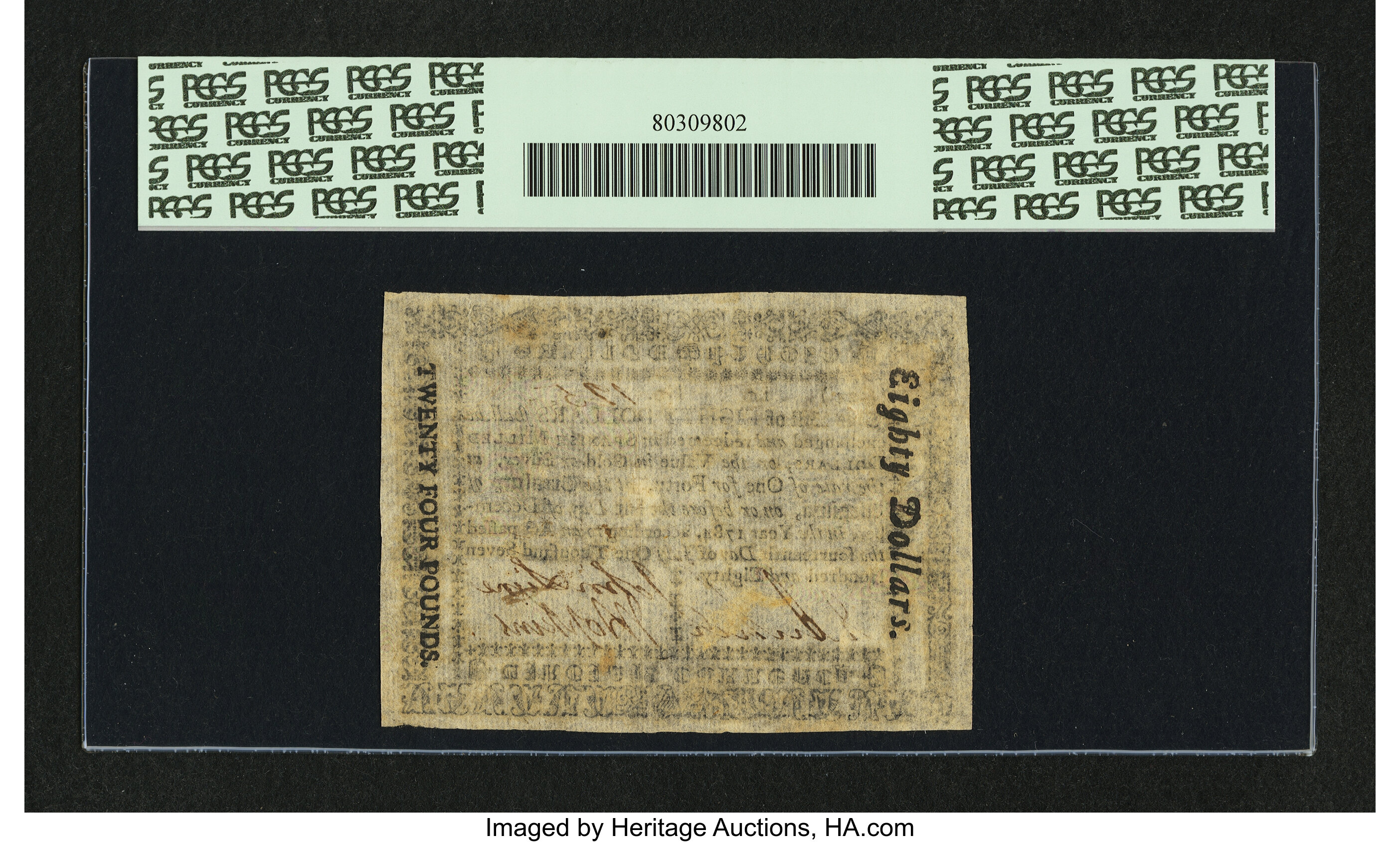 image for: Virginia July 14, 1780 $80 PCGS Very Fine 35....
