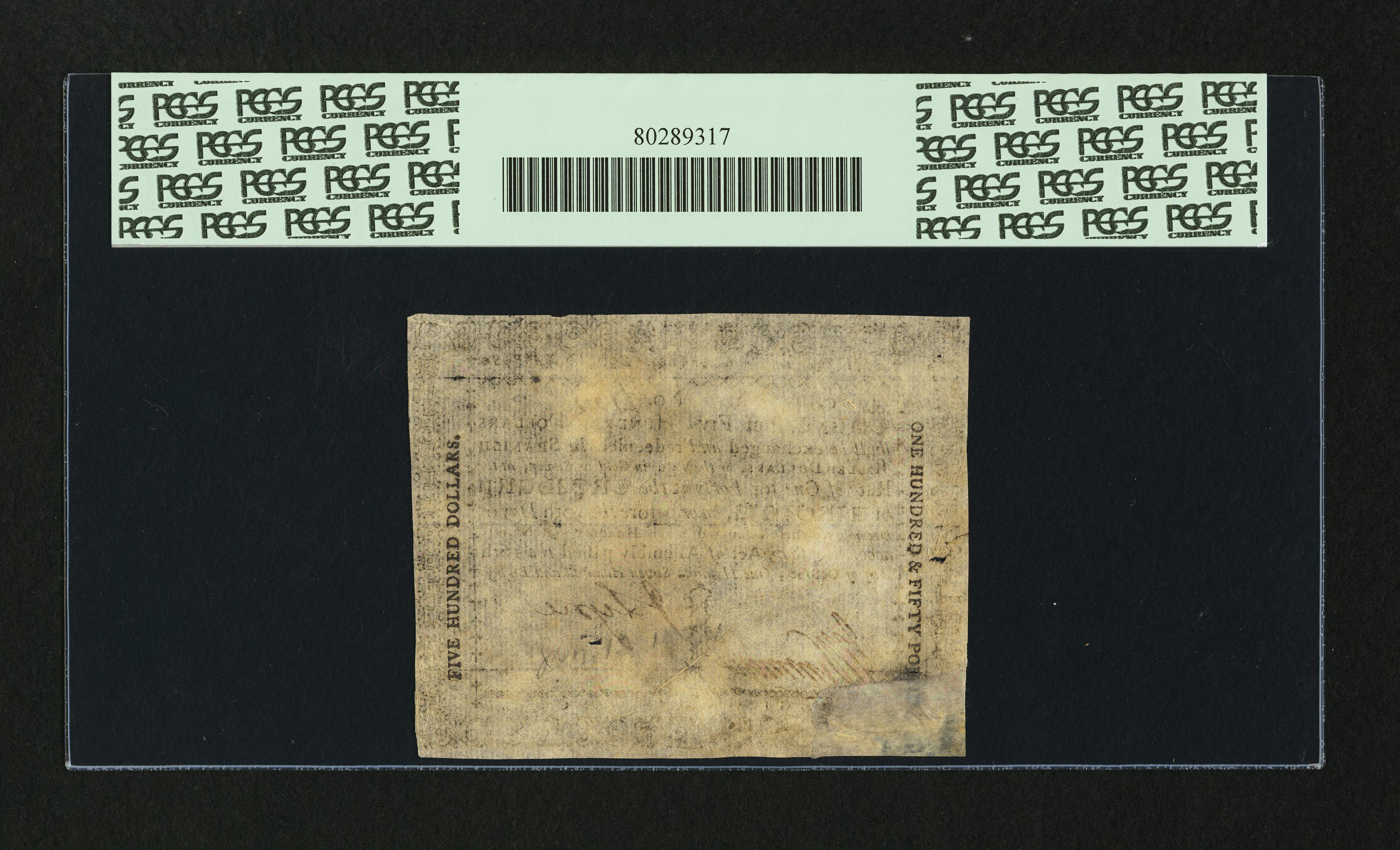 image for: Virginia October 16, 1780 $500 PCGS Apparent Very Fine 25....