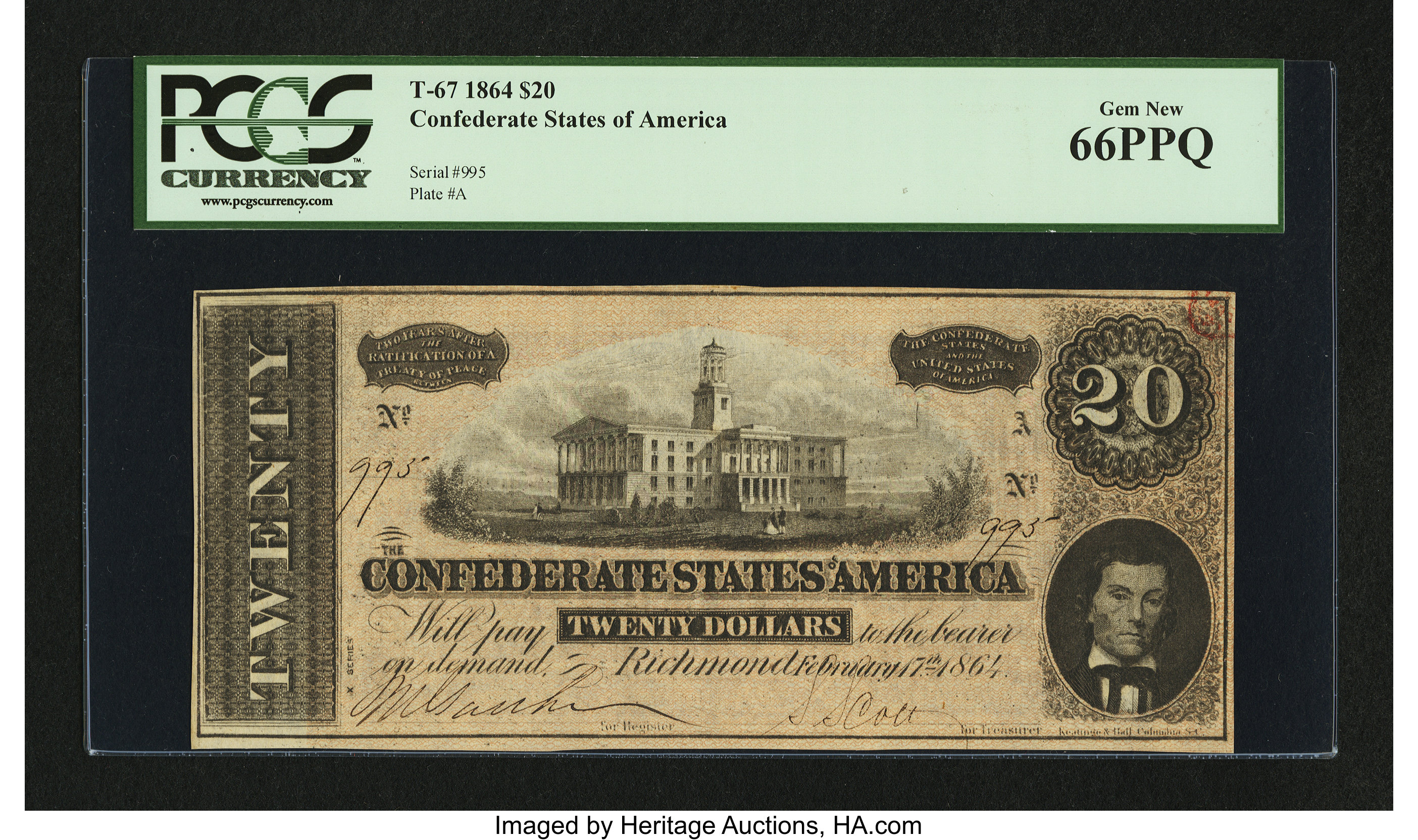 Outlet 20 Dollar 1864 Graded Confederate Note