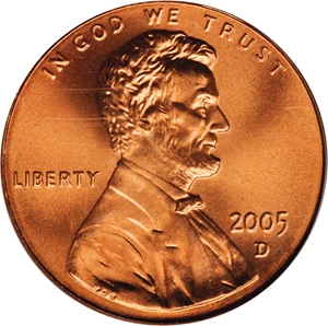 image for: 2005-D Lincoln Cent. Satin Finish. MS-70 RD (PCGS).